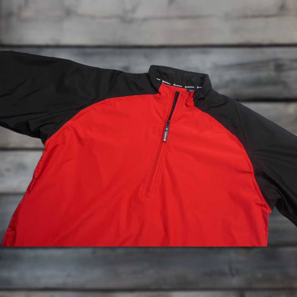 Vintage Sunice Typhoon Pullover Mens XL Red Black Wind Shirt Golf Lightweight Top Swishy Size US XL / EU 56 / 4 - 1 Thumbnail