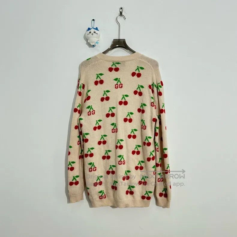 Gucci Gucci Cherry Double G Full Printed Gold Buckle Cardigan co Size S / US 4 / IT 40 - 3 Thumbnail