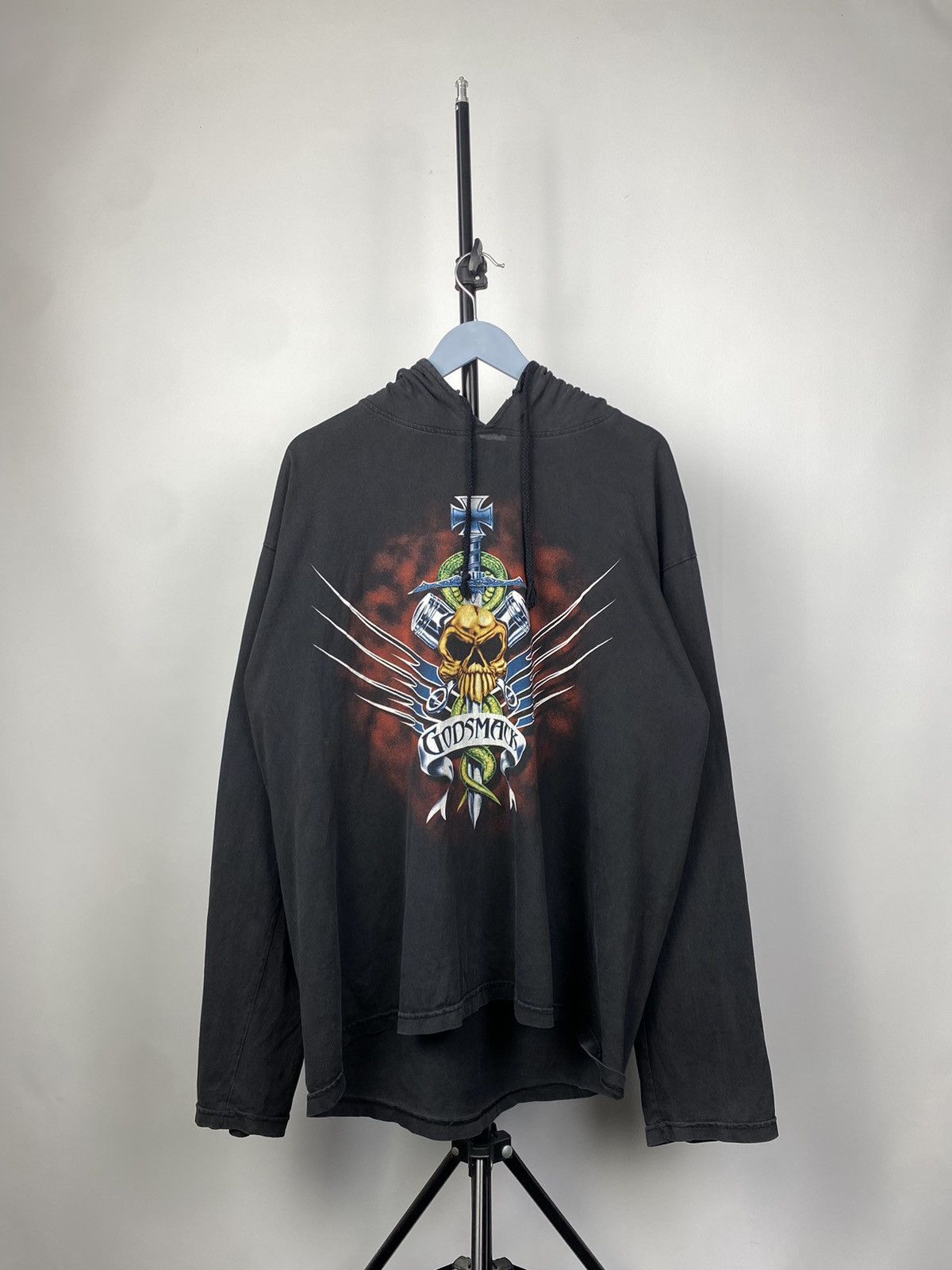 Band Tees × Vintage Vintage 90s Faded Godsmack hoodie Metal Deftones Size US XL / EU 56 / 4 - 1 Thumbnail