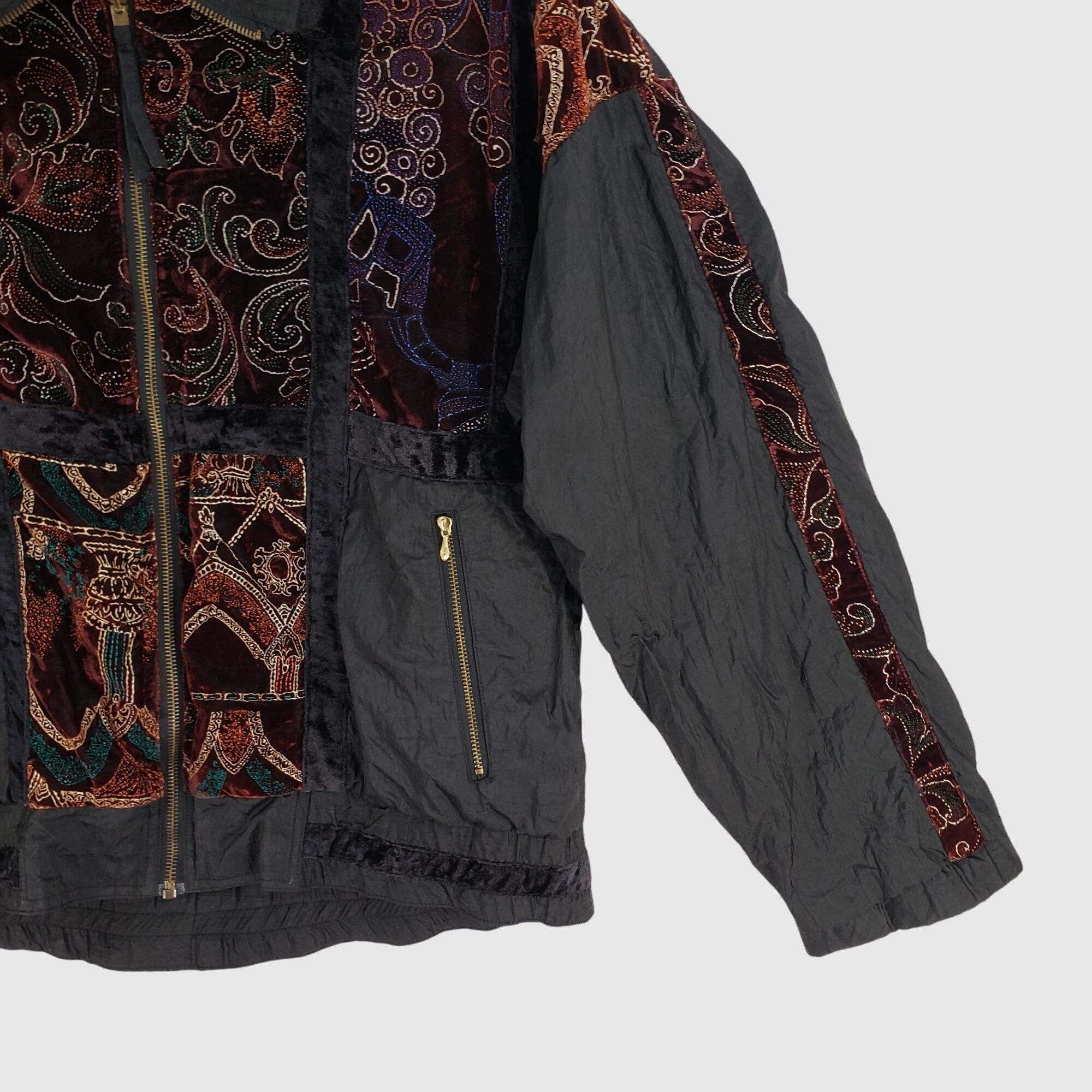 Other Vintage Reversible Velvet Embroidered Bomber Jacket Wmns L B Size L / US 10 / IT 46 - 4 Thumbnail