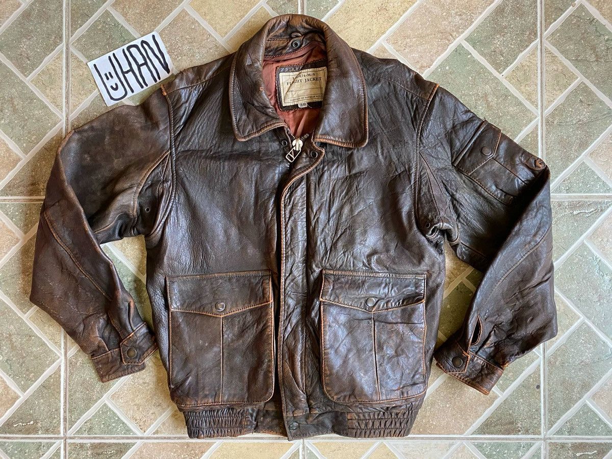 Japanese Brand × Vintage VINTAGE HOUSTON JAPAN IS 674 MS FLIGHT JACKET Size US S / EU 44-46 / 1 - 1 Thumbnail