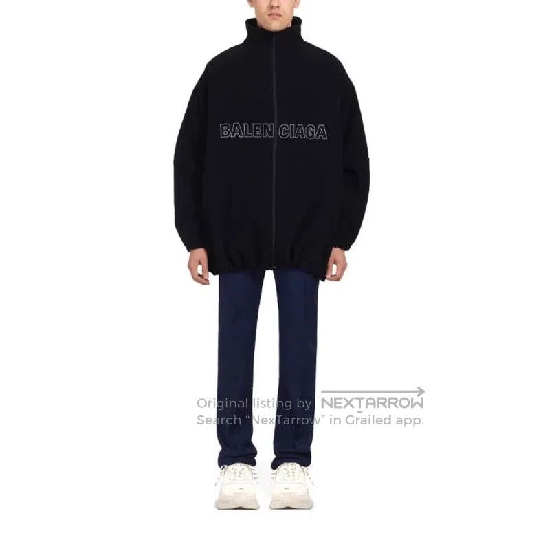 Balenciaga Balenciaga Black Letter Fleece Cotton Jacket Size US M / EU 48-50 / 2 - 4 Thumbnail