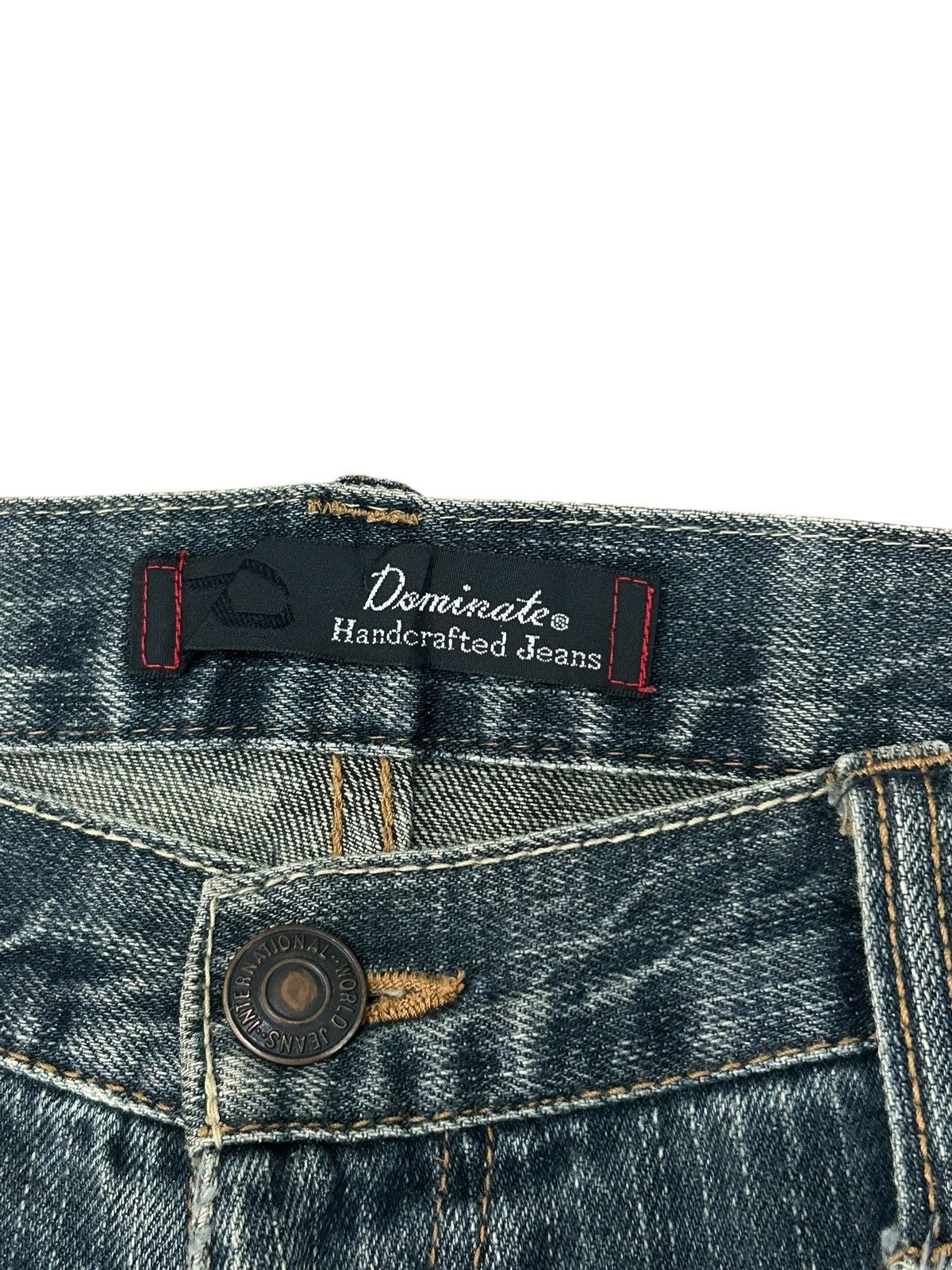 Le Grande Bleu (L.G.B.) Vintage Dominate Double Waist Mud Washed Whisker Clawn Mark Size US 33 - 10 Thumbnail