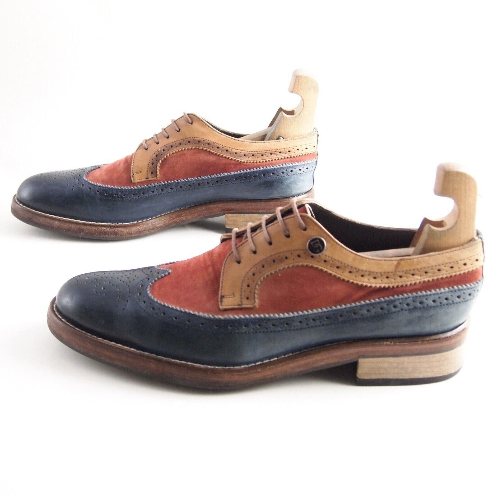 Dolce & Gabbana Dolce Gabbana Brogues Brown Red Blue Leather EU 41 US 8 Size US 8 / EU 41 - 2 Thumbnail