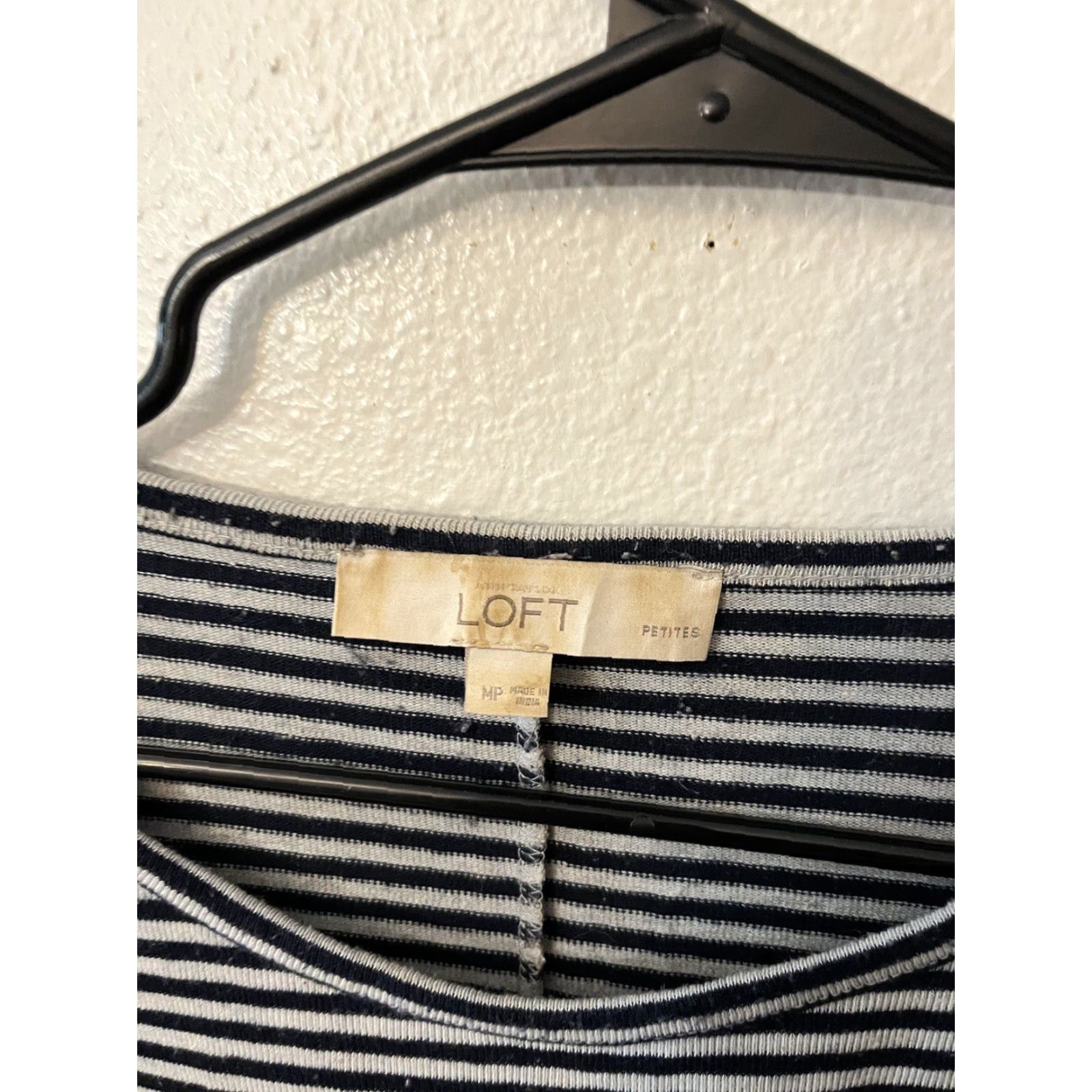 Loft VINTAGE Loft Women’s Pullover Long Sleeve Striped Blouse Size PM Blue Size M / US 6-8 / IT 42-44 - 3 Thumbnail