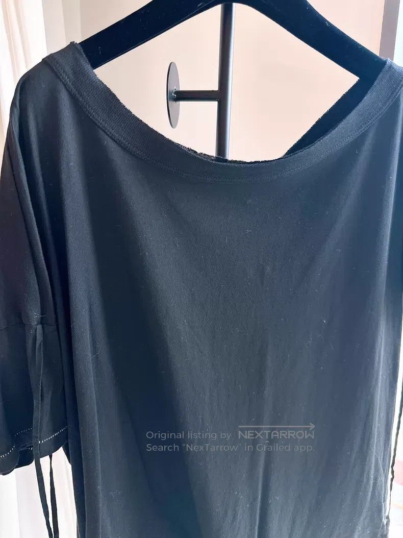 Ann Demeulemeester Ann Demeulemeester Black, irregular fringed T-shirt Size M / US 6-8 / IT 42-44 - 2 Thumbnail