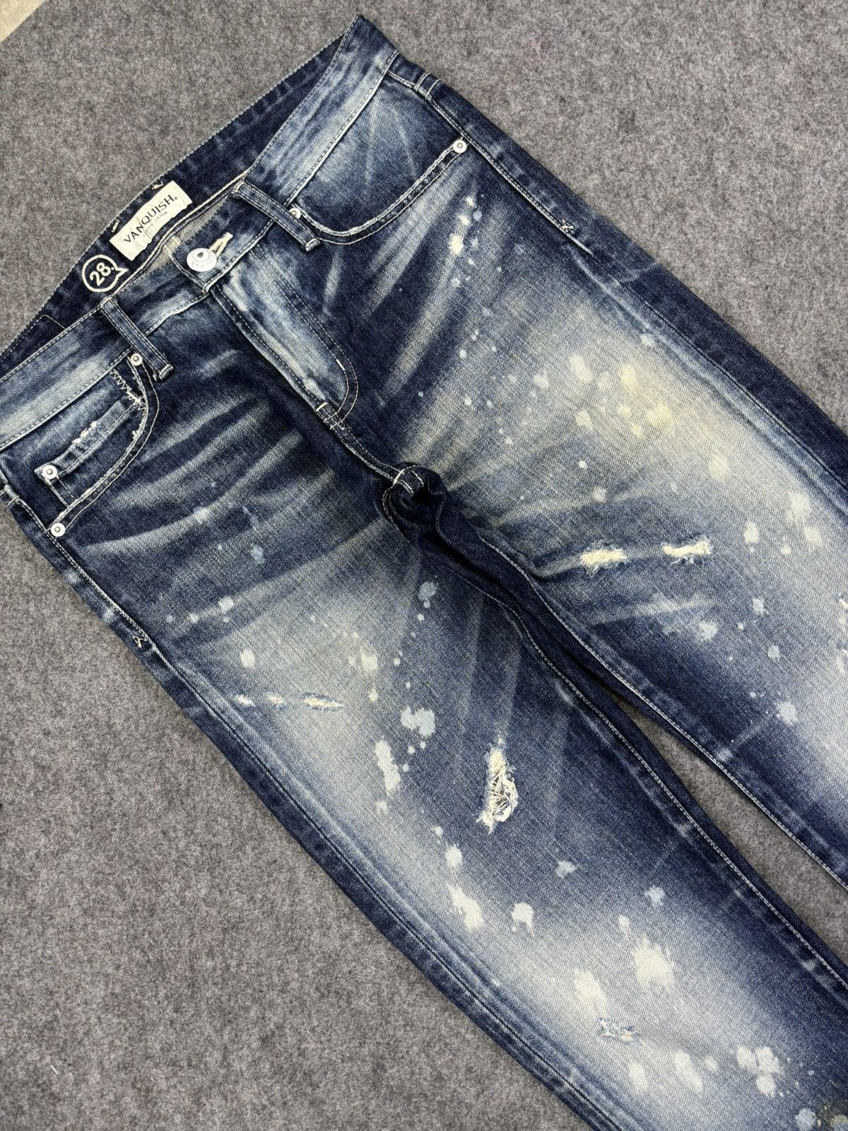💥Insane Style💥Vanquish Paint Spltter Distressed Denim F707