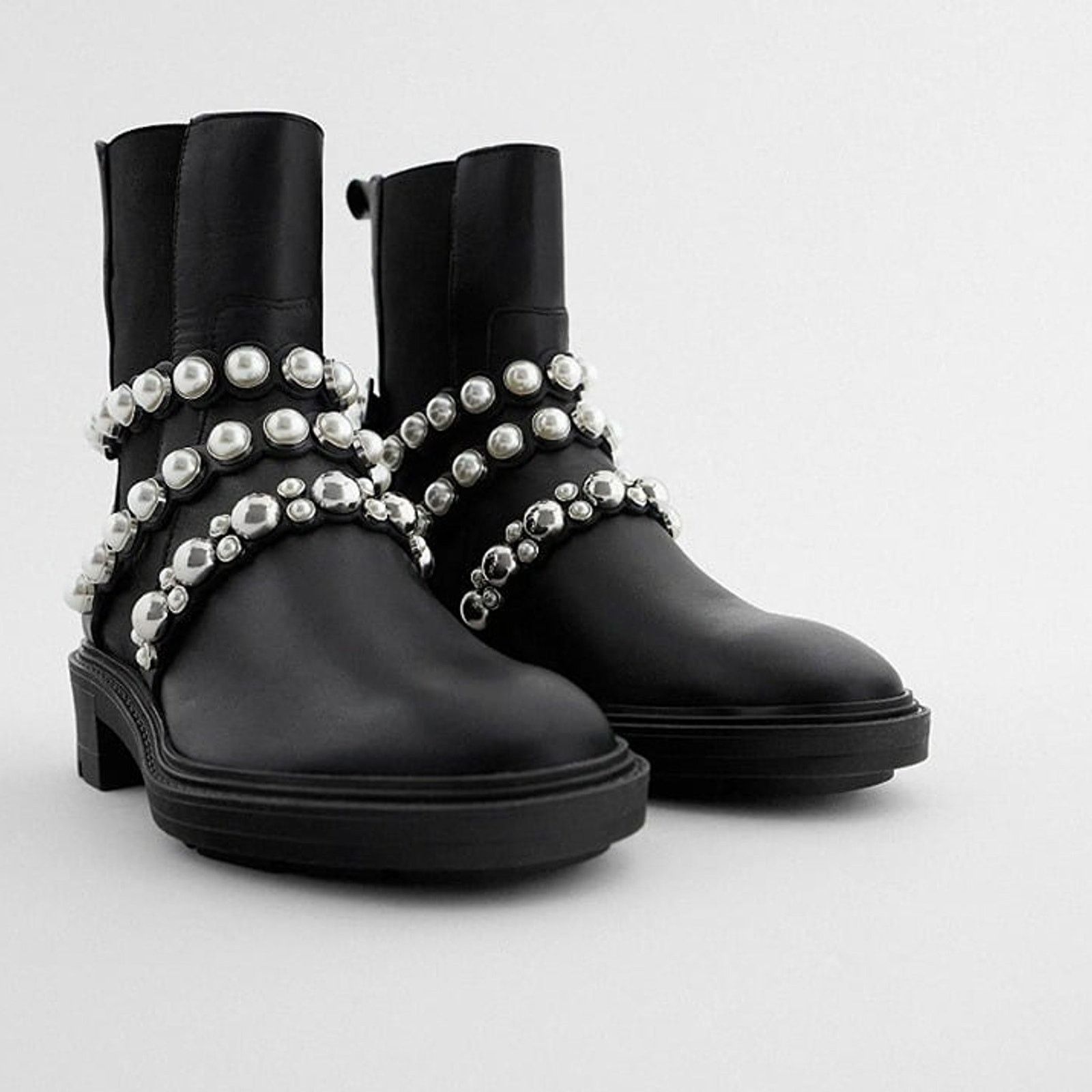 Zara ZARA Leather Ankle Boots NWT Size US 8 / IT 38 - 12 Thumbnail