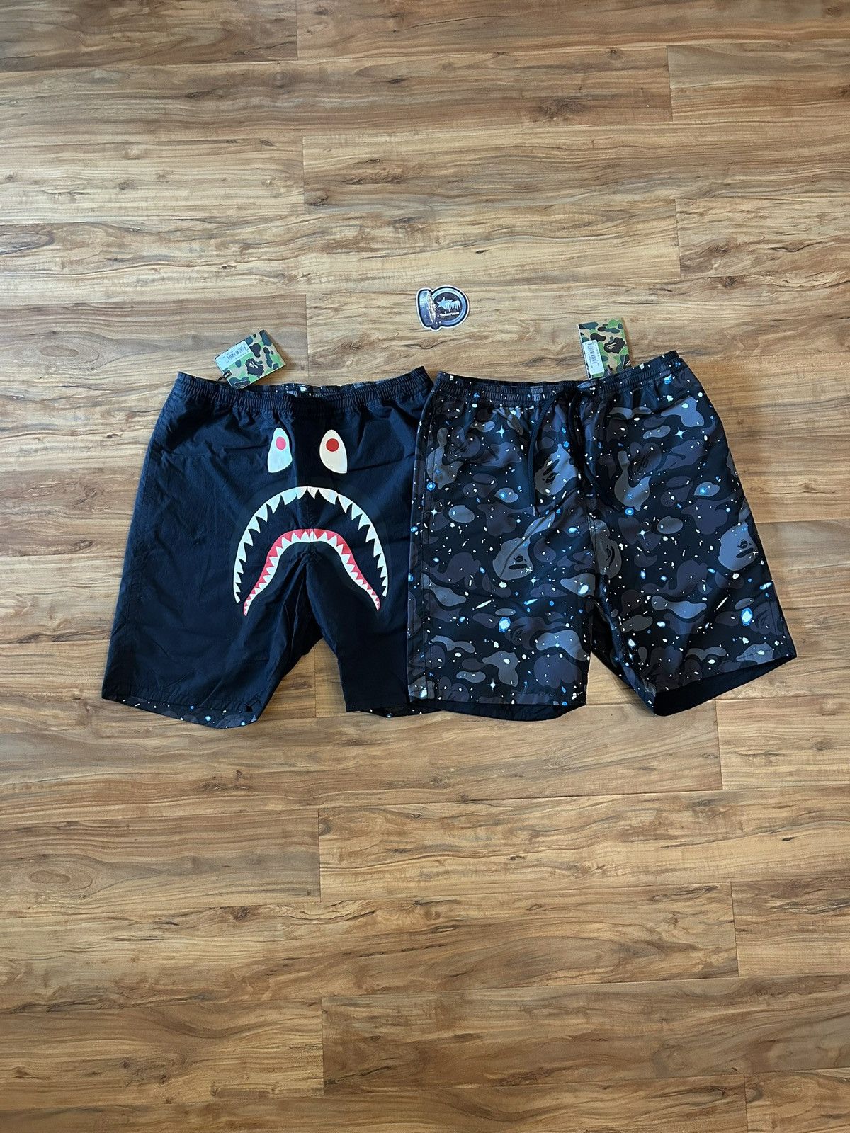 Bape Bape Space Camo / Shark Reversible Shorts Size US 30 / EU 46 - 1 Thumbnail