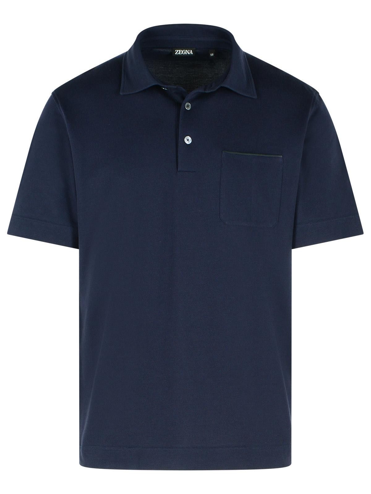 ZEGNA 'Pure' Blue Cotton Polo Shirt