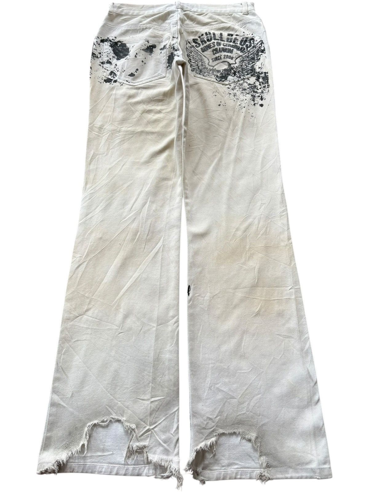 If Six Was Nine Vintage Japanese Brand Metal Punk Distress Flare Jeans Size 30" / US 8 / IT 44 - 2 Thumbnail