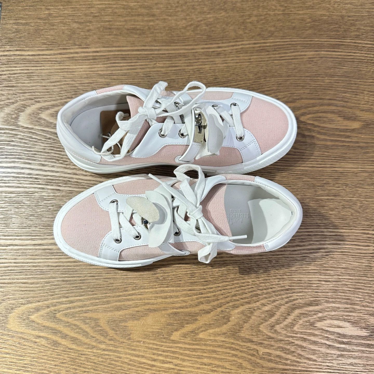 Hermes Hermes Pink Canvas Sneakers Kelly buckle Day Collection 38 Size US 7 / IT 37 - 3 Thumbnail