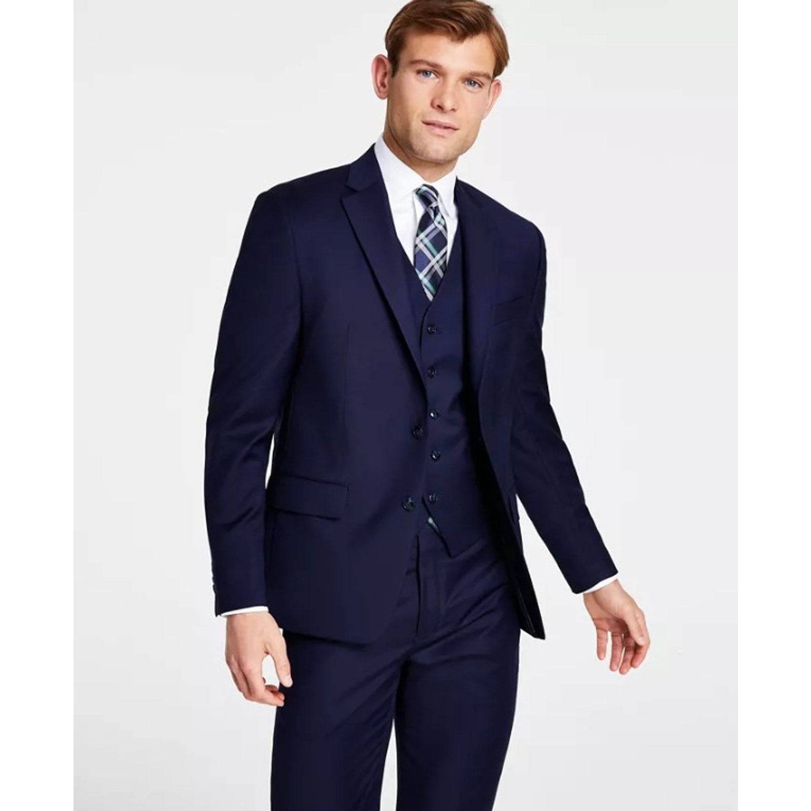 Michael Kors Michael Kors Men's Navy Wool-Blend Suit Blazer Size 36R Size 36R - 1 Thumbnail