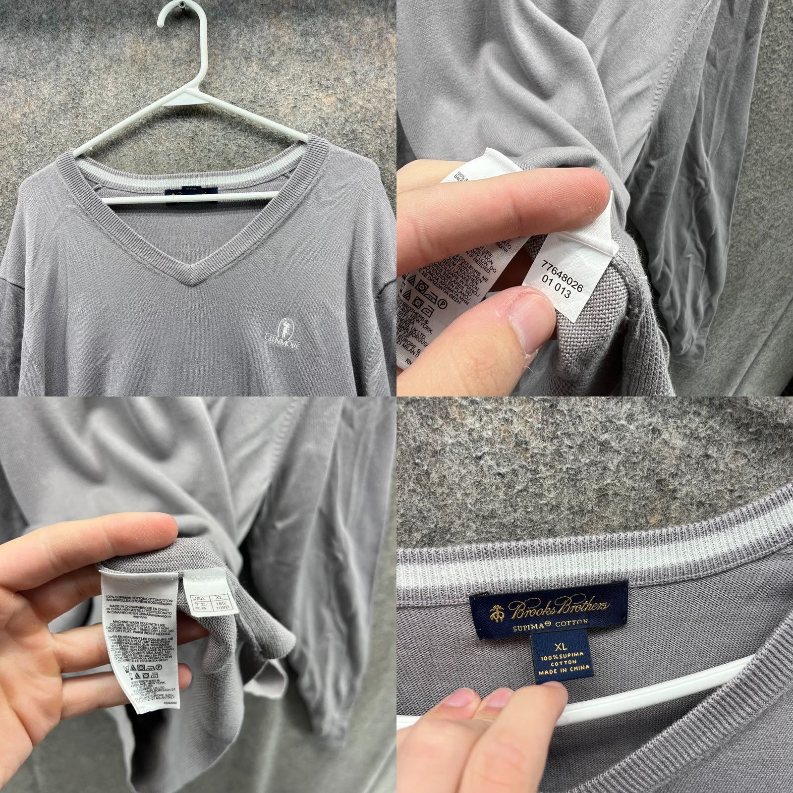 Brooks Brothers VINTAGE Brooks Brothers Sweater Mens XL Gray Supima Cotton Pullover Glenmore Golf Club Limited Cardigan? Size US XL / EU 56 / 4 - 8 Thumbnail