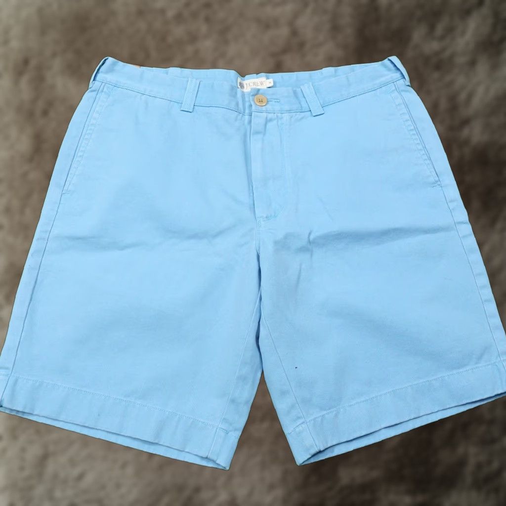 J.Crew J.Crew Factory Shorts Mens 34 Blue Chino Gramercy 9 Inseam Cotton Canvas Classic Fit Flat Front Pockets Size US 34 / EU 50 - 1 Thumbnail