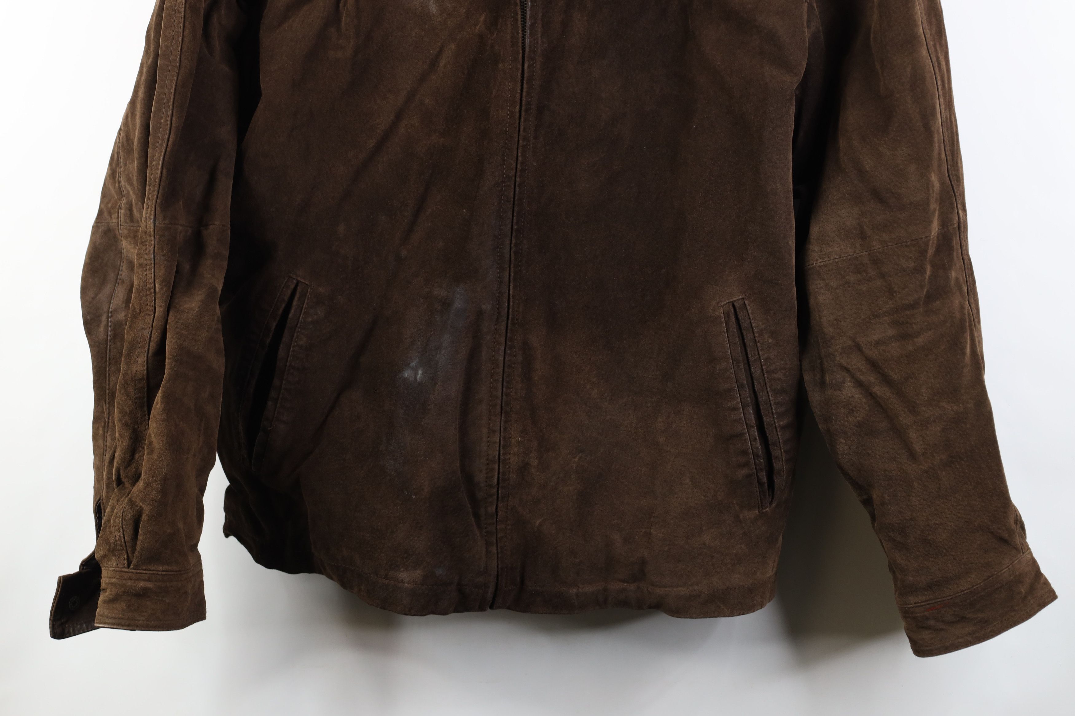 Vintage Vintage 90s Y2K Streetwear Suede Leather Bomber Jacket Size US XL / EU 56 / 4 - 3 Thumbnail