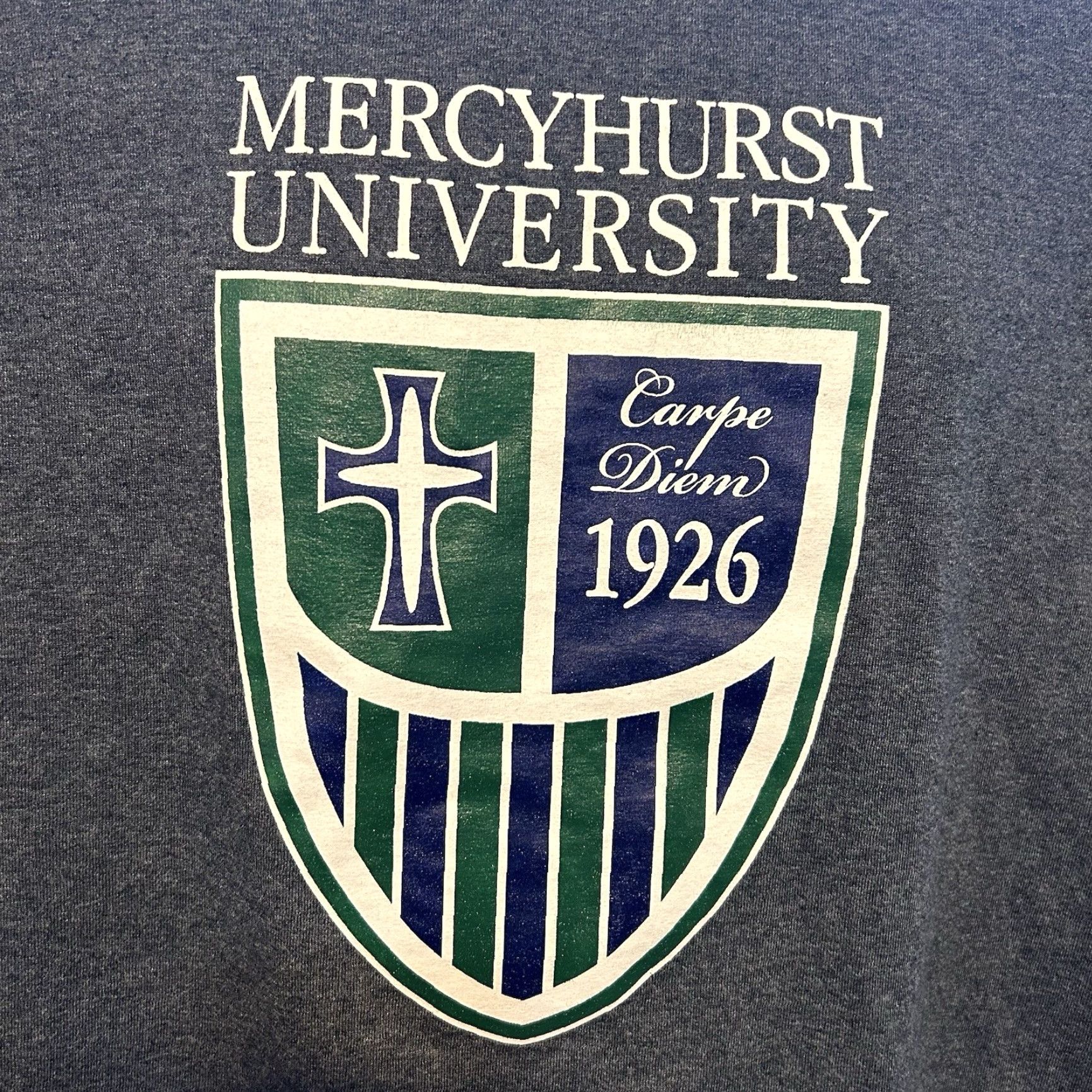 Gildan Mercyhurst University Shirt Men L Heather Gray Short Sleeve Crew Neck Graphic Print Logo University Sports 2010s Gildan Ultra Cotton Size US L / EU 52-54 / 3 - 6 Thumbnail