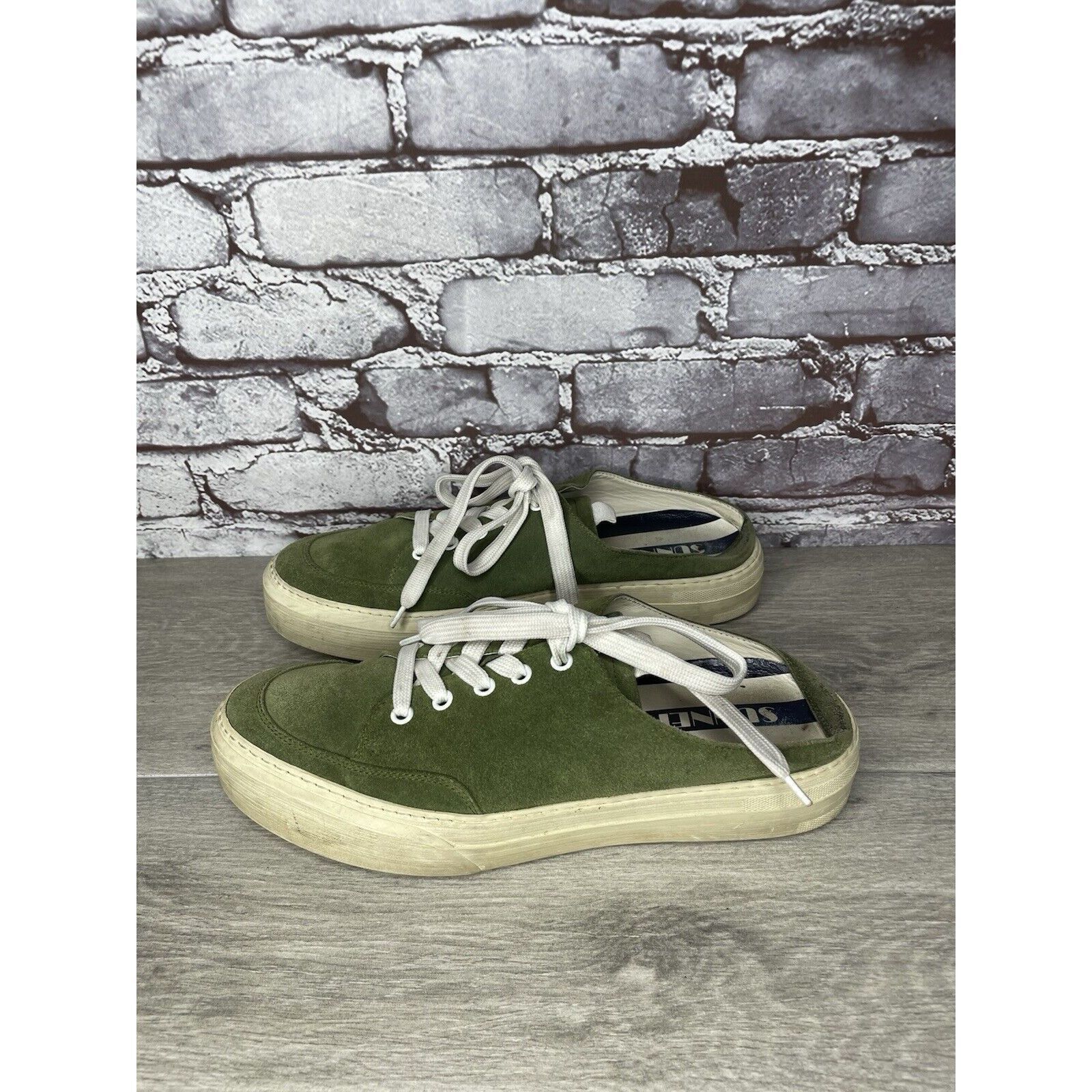 Sunnei Sunnei Green Suede Leather Slip On Lace Up Sneakers Shoes Wo Size US 11 / IT 41 - 12 Thumbnail