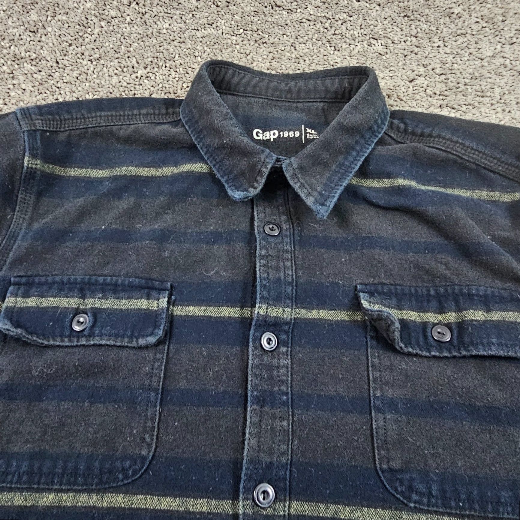Gap VINTAGE Gap Men's Long Sleeve Casual Shirt XL Blue Stripe Heavyweight Cotton Western Theme Size US XL / EU 56 / 4 - 5 Thumbnail