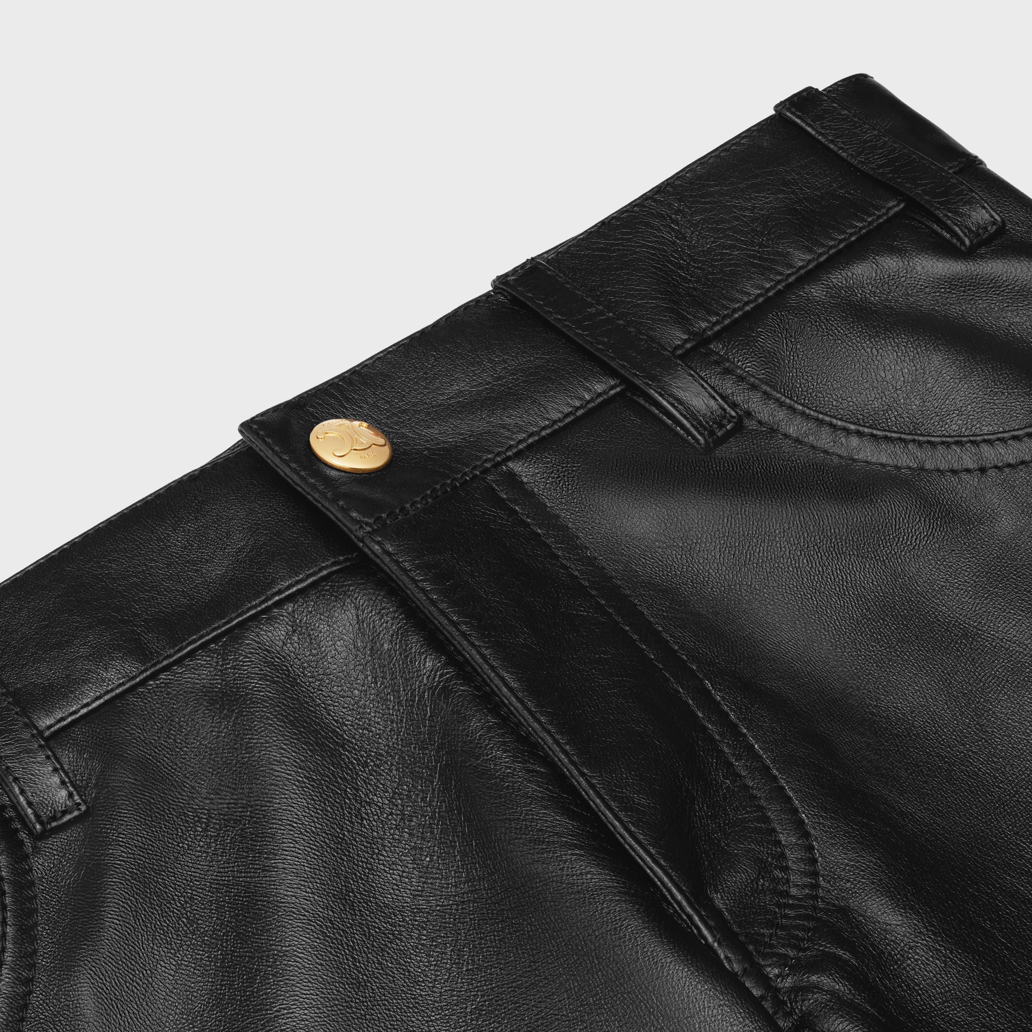 Celine o1w1db11124 Soft Lambskin Low Flare Jeans in Black Size 26" / US 2 / IT 38 - 3 Thumbnail