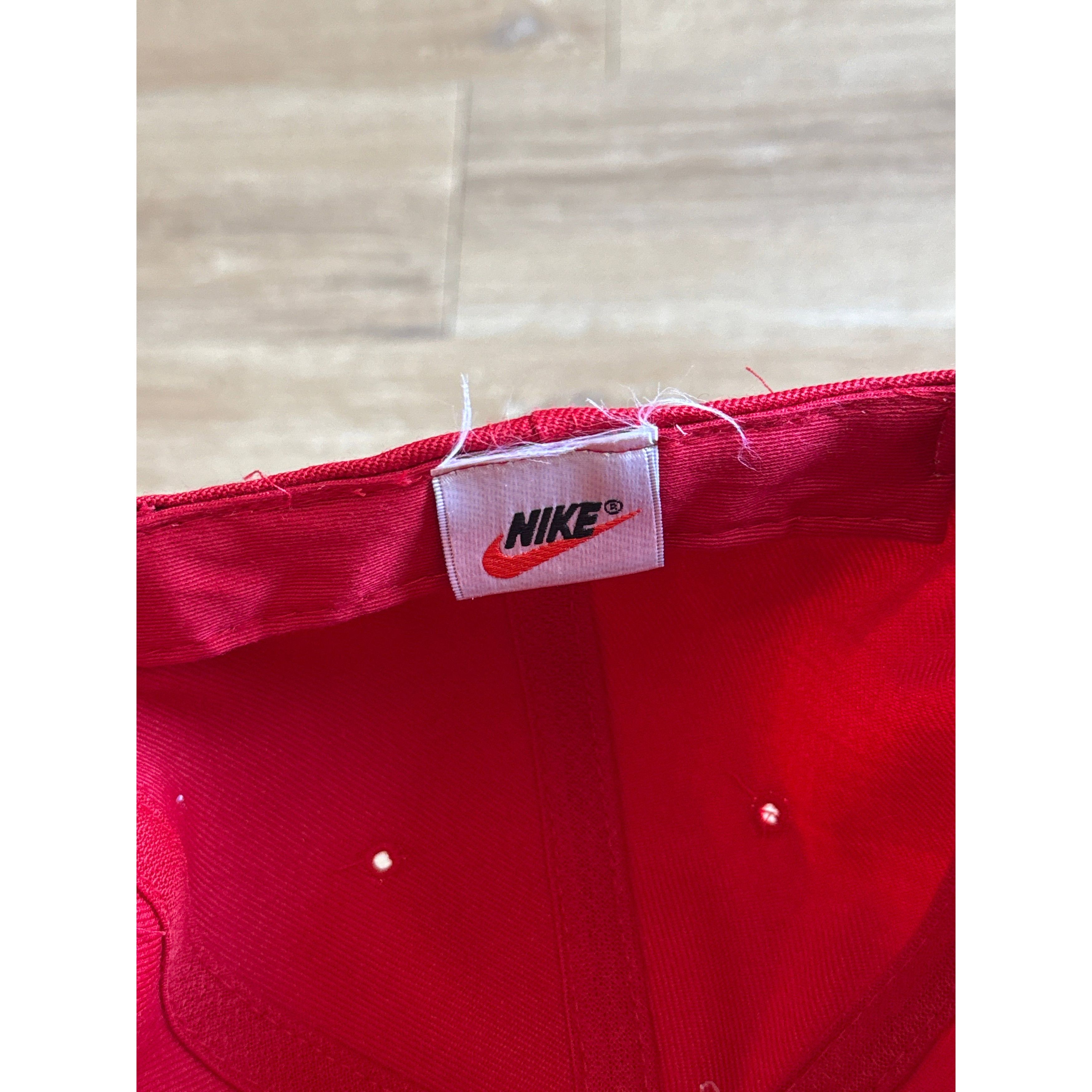 Other Vintage 90s Nike Logo Red Elastic Fitted Hat Size ONE SIZE - 6 Thumbnail
