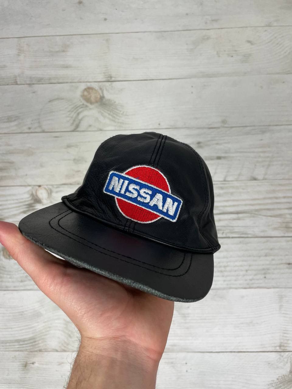 NASCAR Vintage Nissan Racing Leather Cap Big Logo Nascar 90s Size ONE SIZE - 1 Thumbnail