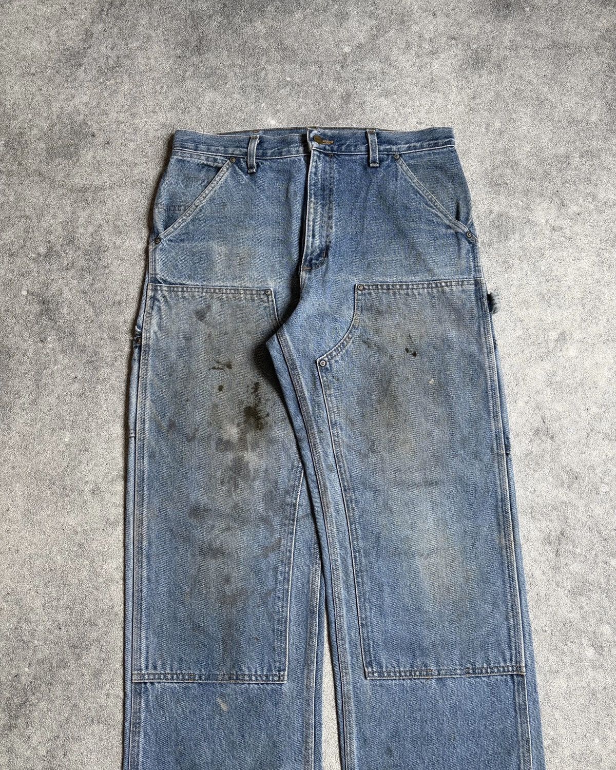 Carhartt Faded Denim Stained Carhartt Double Knee Pants Size US 32 / EU 48 - 3 Thumbnail