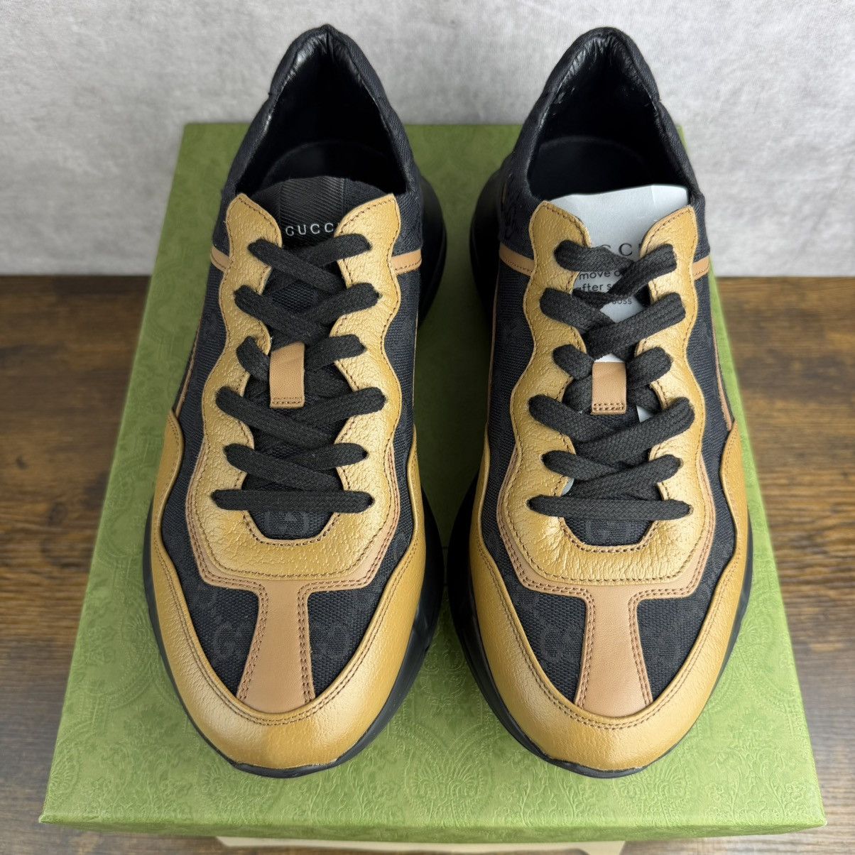 Gucci NEW Gucci Rhyton Maxi Supreme Black Khaki Beige 8.5 UK 9 US Size US 9 / EU 42 - 5 Thumbnail