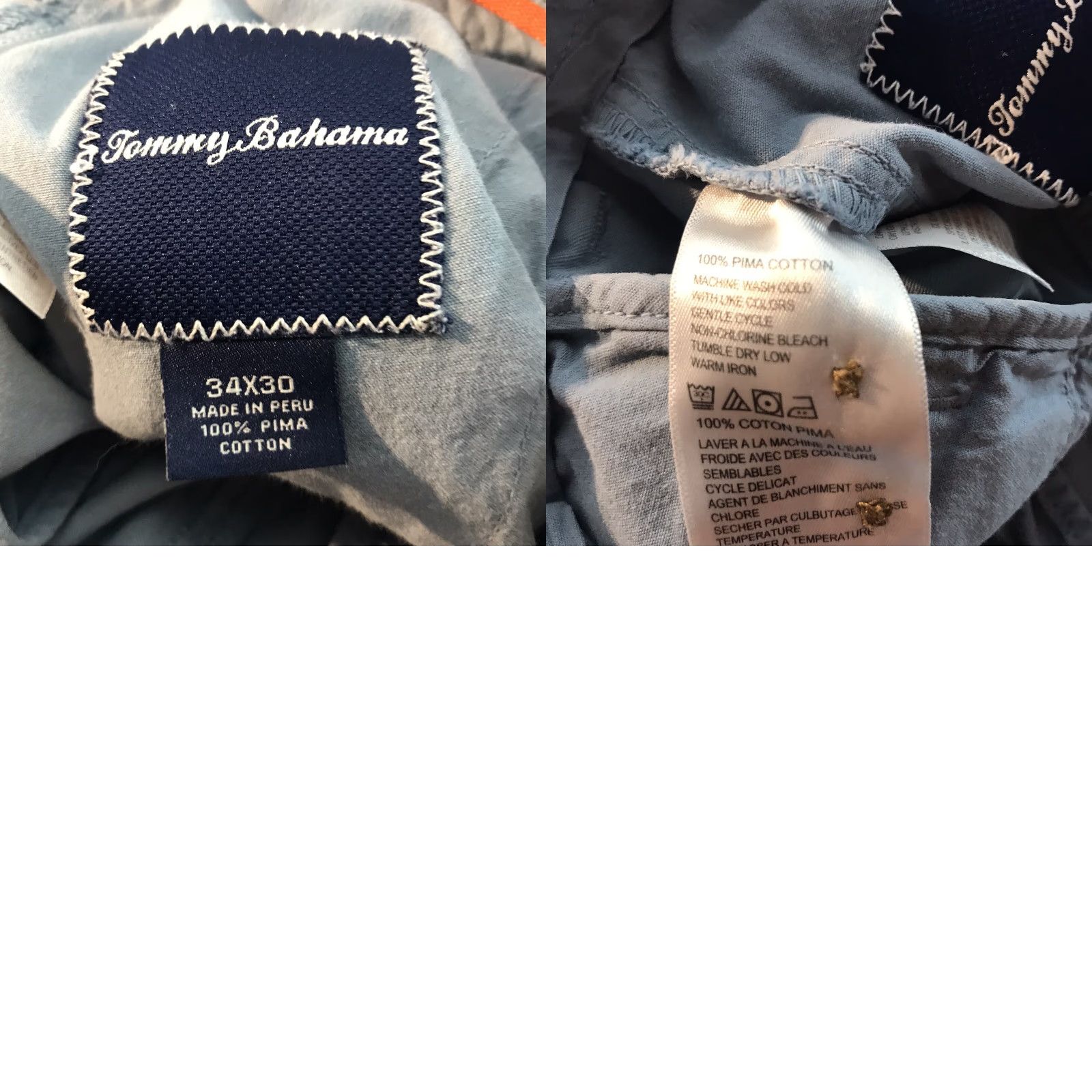 Tommy Bahama Tommy Bahama Blue Pima Cotton Pants 34x30 Casual Regular Fit Mens Size US 34 / EU 50 - 8 Thumbnail