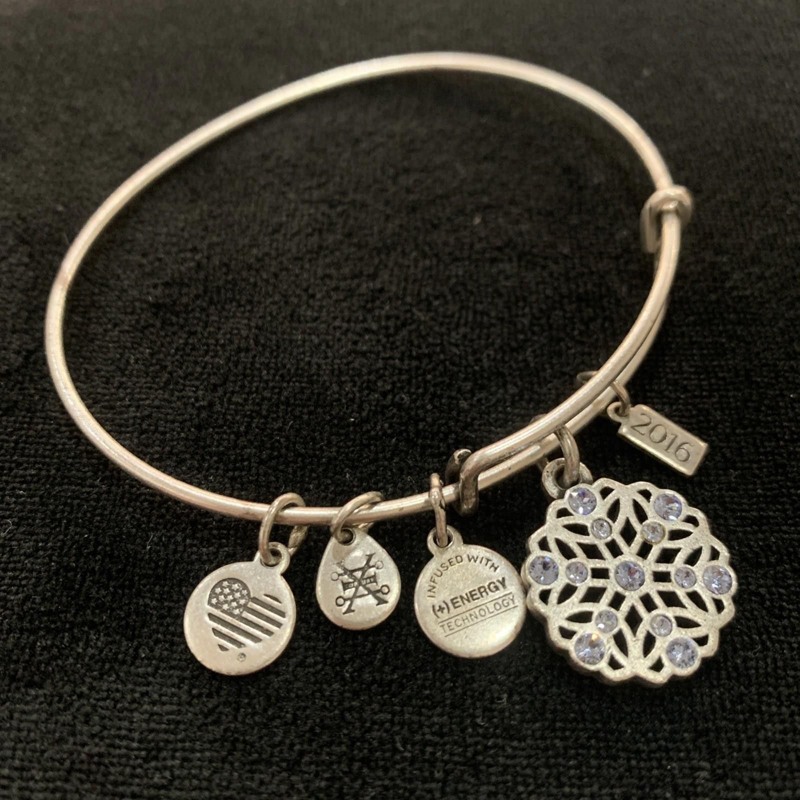 Other Vintage Alex & Ani Snowflake Bracelet. 2016, Blue Gems Heart Size ONE SIZE - 1 Thumbnail