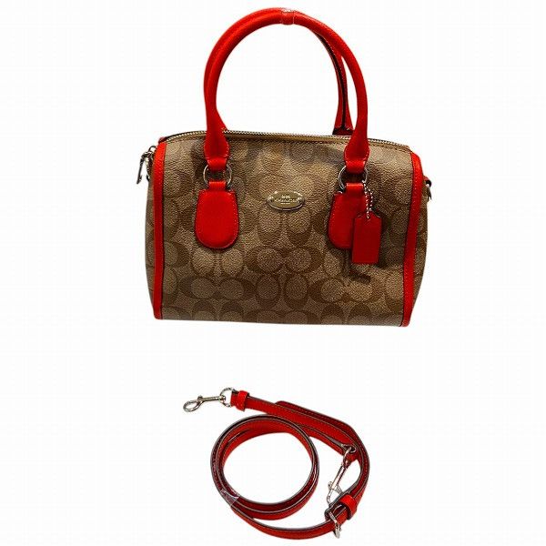 Coach Coach Coach Signature PVC 2way Bag Leather Shoulder Bag F34084 Size ONE SIZE - 1 Thumbnail