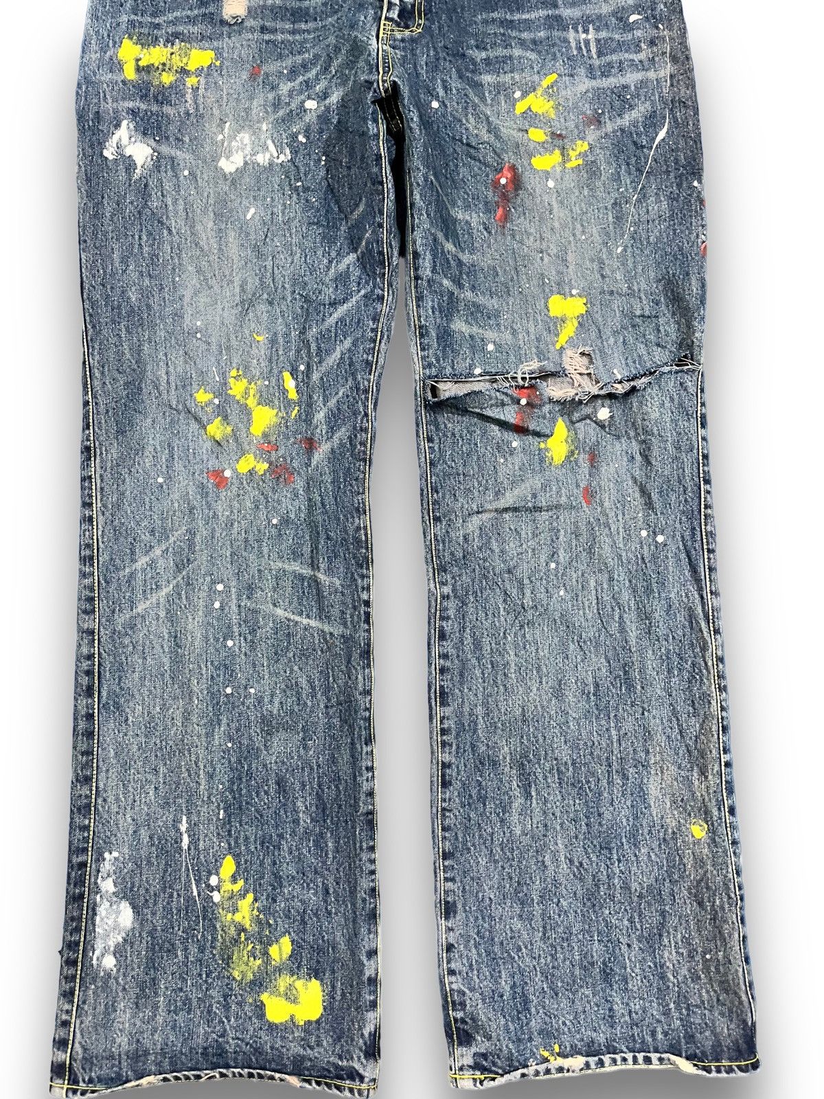 POST ARCHIVE FACTION (PAF) Vintage Wholenine Denim Style Splatter jeans Size US 36 / EU 52 - 3 Thumbnail