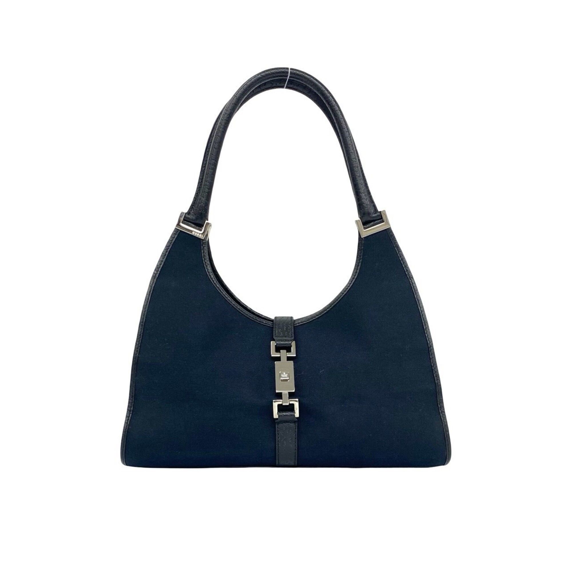 Gucci GUCCI Jackie Logo Metal Fittings Canvas Leather Genuine Tote Bag Semi Shoulder Handbag Black 64326 Size ONE SIZE - 1 Thumbnail