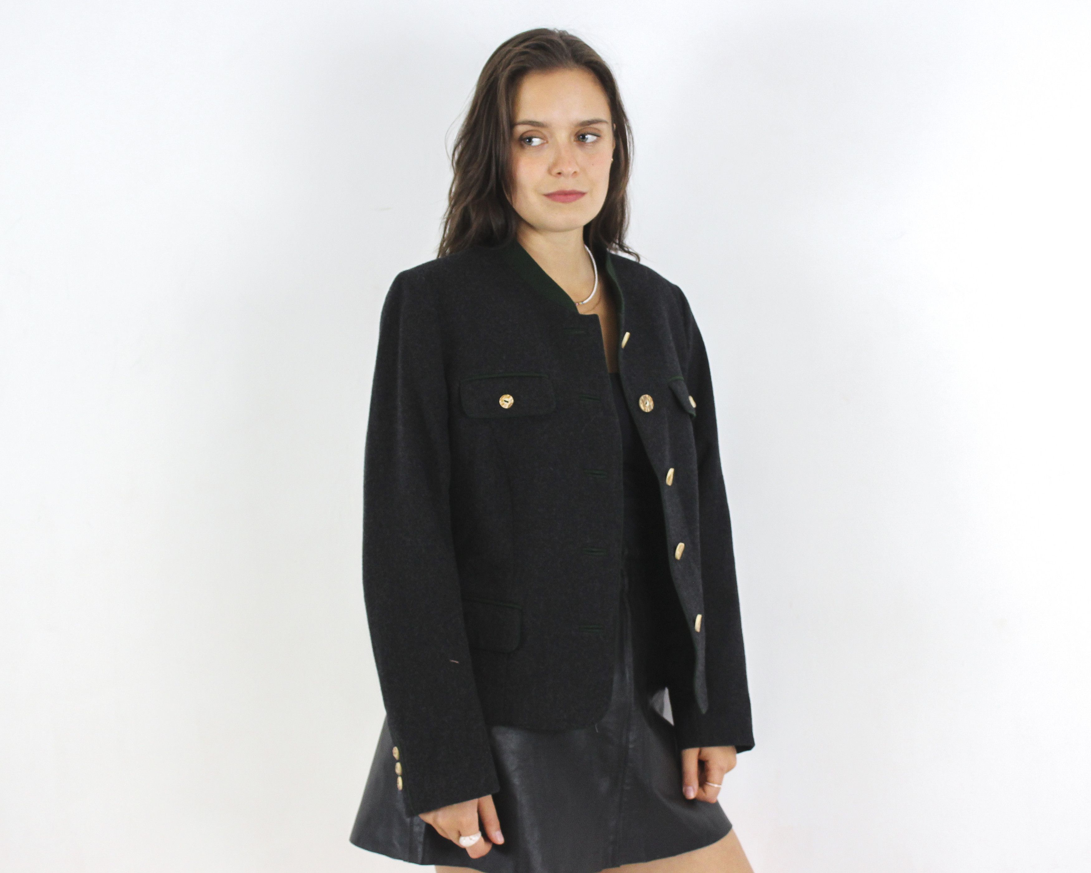 Other × Vintage K&K Kaiserjager Wool Trachten Women L EU 42 Blazer Jacket Size L / US 10 / IT 46 - 2 Thumbnail