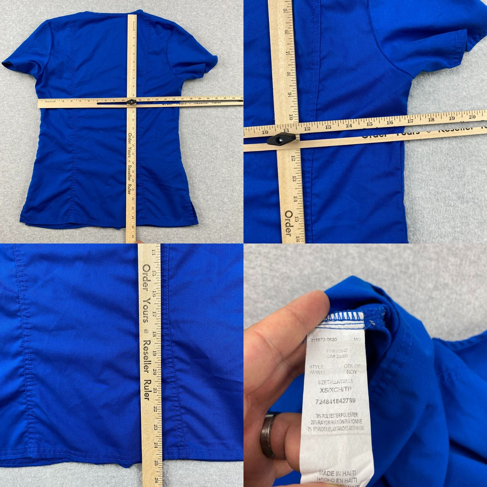 Cherokee Cherokee Scrubs Top Womens XS Blue Short Sleeve V Neck Pocket Size XS / US 0-2 / IT 36-38 - 8 Thumbnail
