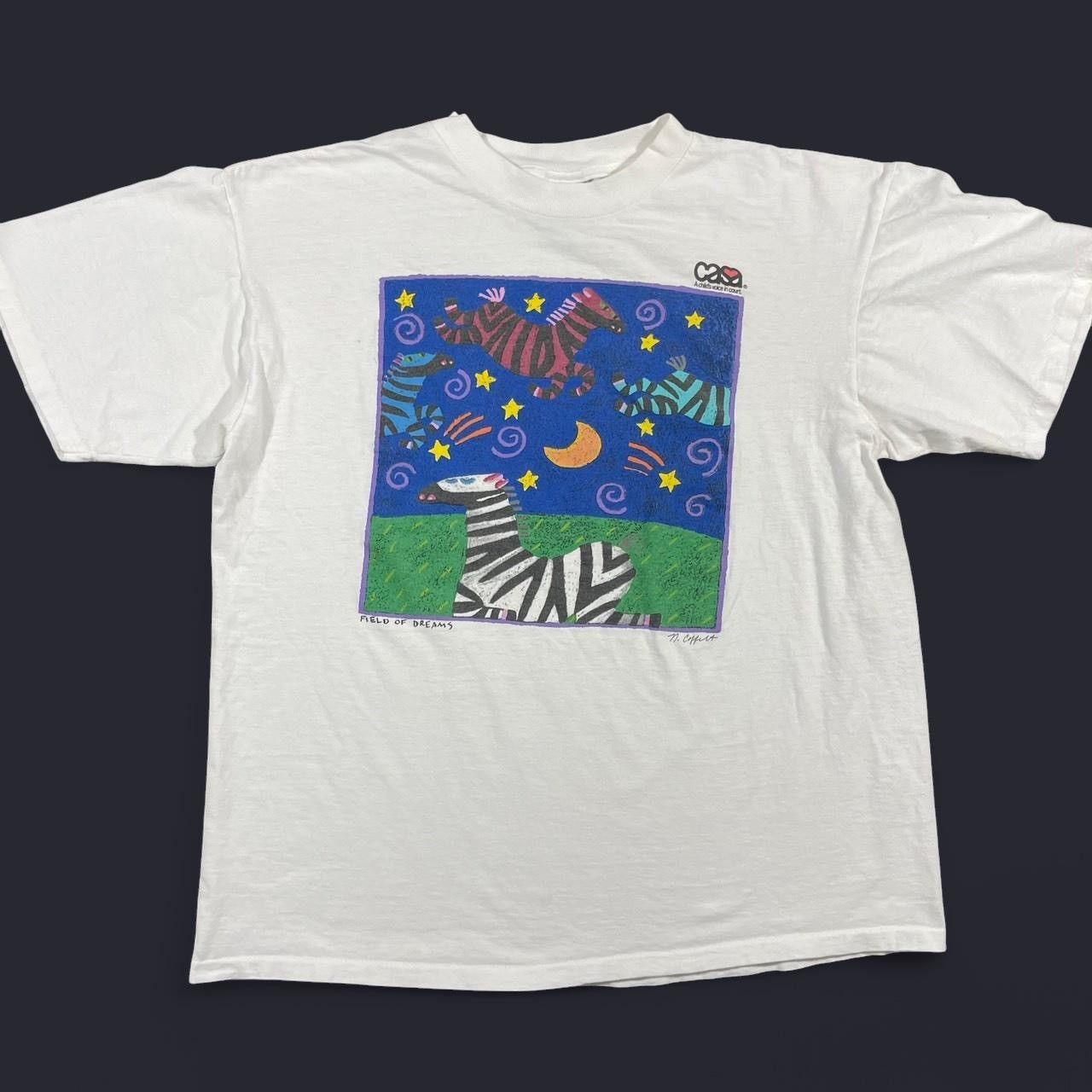 Vintage Vintage 90’s Field of Dreams Zebra and Horse Art T-Shirt Size US XL / EU 56 / 4 - 1 Thumbnail