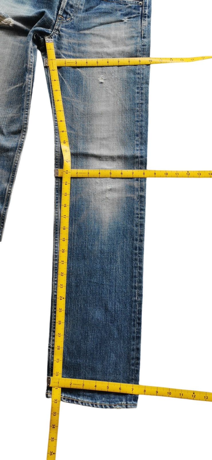 Japanese Brand Vintage DMG Distressed Japanese Denim Jeans Size US 30 / EU 46 - 14 Thumbnail