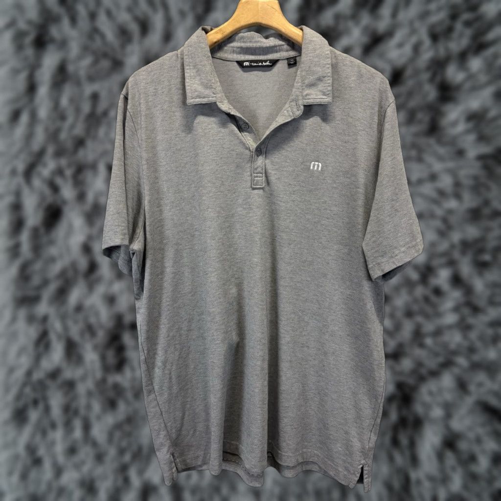TravisMathew Travis Mathew 2XL Pima Polo Shirt Mens Grey Stripe Golf Short Sleeve Size US XXL / EU 58 / 5 - 1 Thumbnail