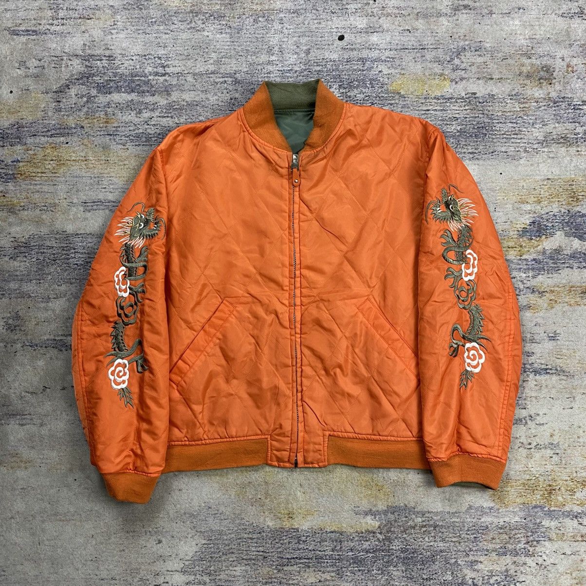 Bape Vintage bape embroidery dragon reversible bomber jacket Size US XL / EU 56 / 4 - 2 Thumbnail