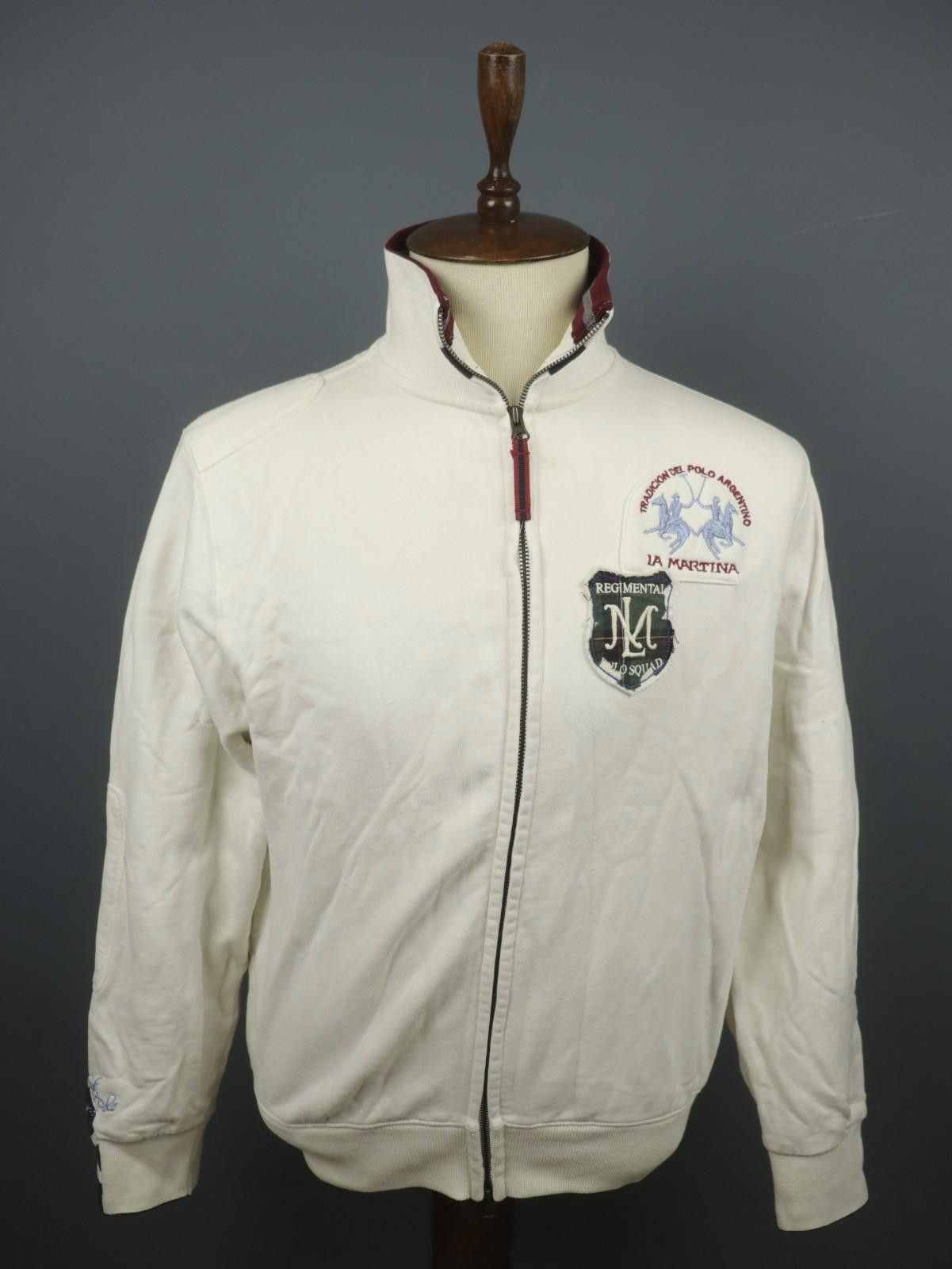 La Martina LA MARTINA White 100% Cotton Full Zip Jacket Size L Size L / US 10 / IT 46 - 1 Thumbnail