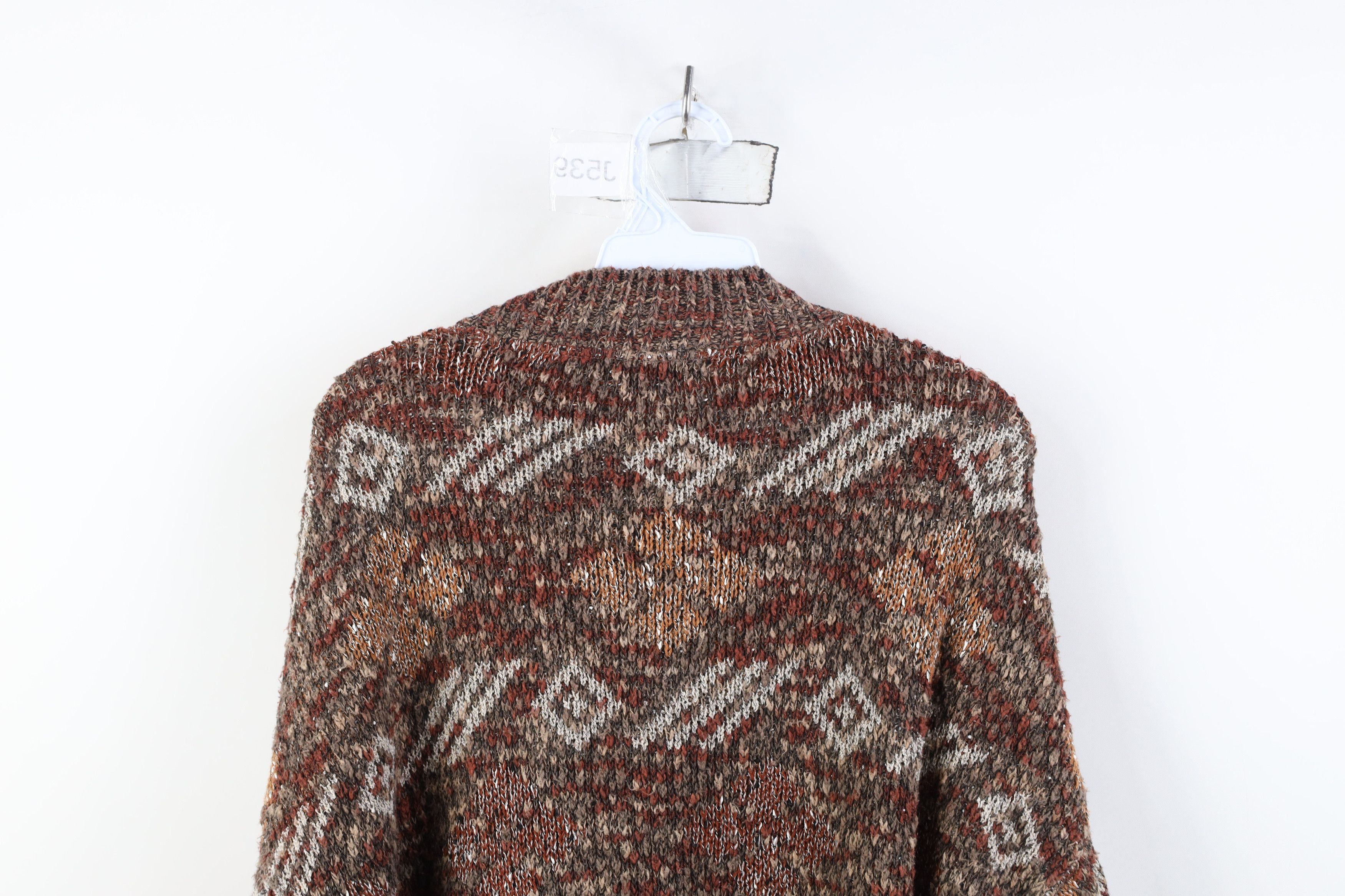 Vintage Vintage 90s Streetwear Geometric Knit Sweater Earth Tone USA Size US M / EU 48-50 / 2 - 10 Thumbnail