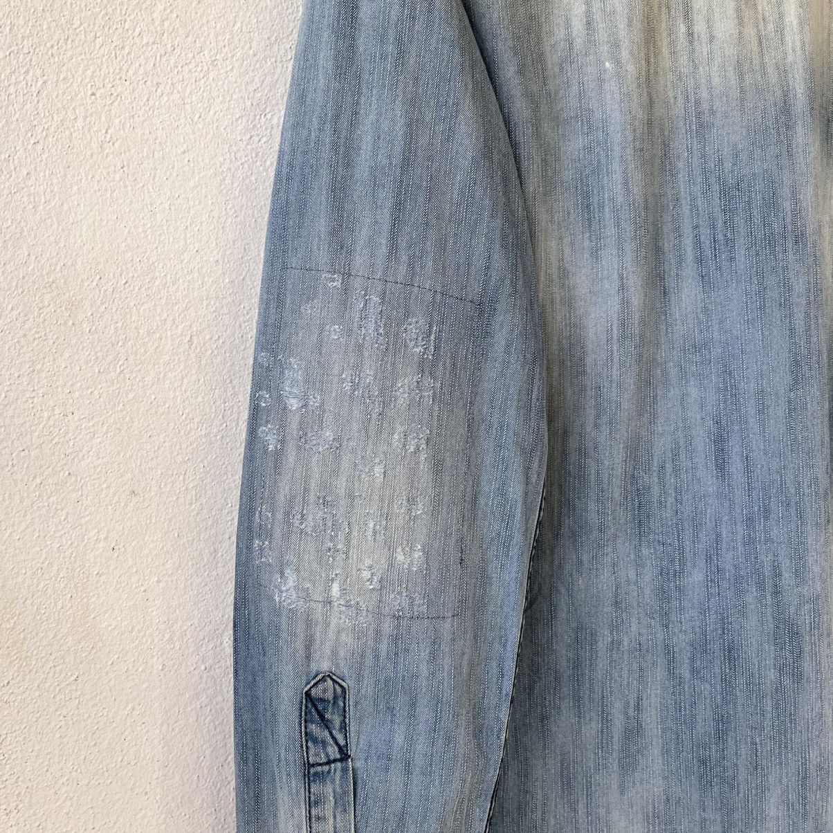 Diesel Diesel Distressed Western Denim Shirt Light Wash Size XS / US 0-2 / IT 36-38 - 8 Thumbnail