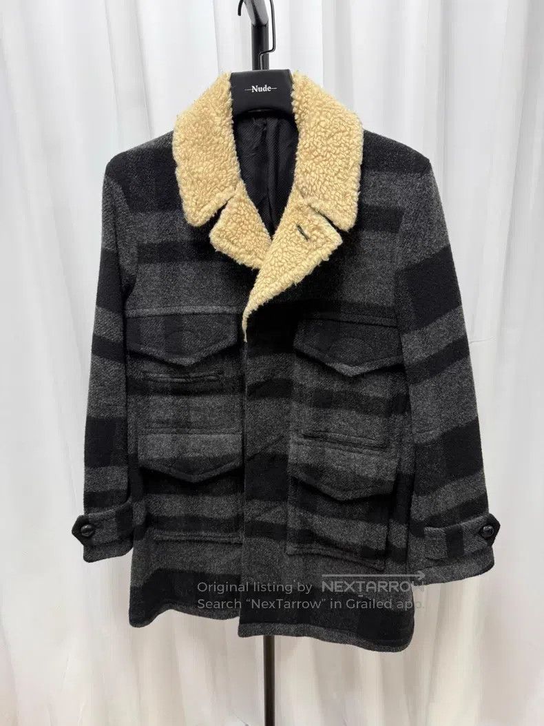 Number (N)ine Number (N)ine Fur collar wool coat Size US L / EU 52-54 / 3 - 3 Thumbnail