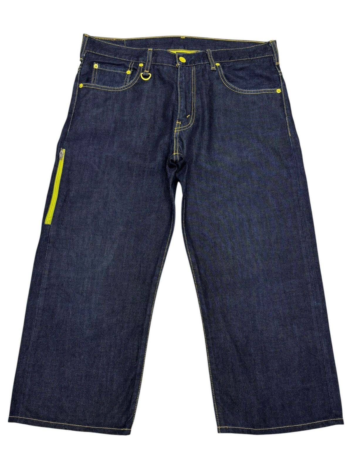Fragment Design × Levi's 💛LEVIS TECHNICAL PACKABLE BAGGY DENIM JORTS Size US 35 - 1 Thumbnail