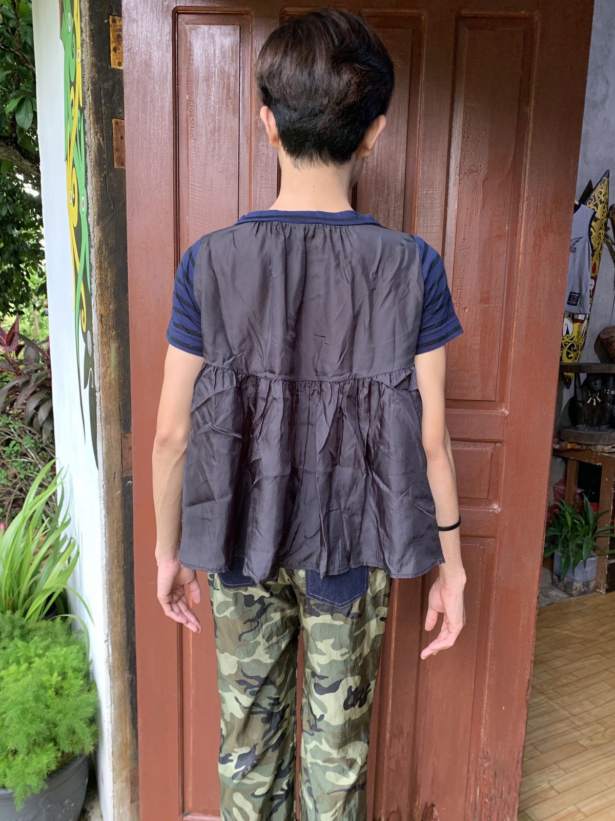 Designer × Sacai sacai luck Japan Striped Pocket Mix Nylon Designer Top Size M / US 6-8 / IT 42-44 - 3 Thumbnail