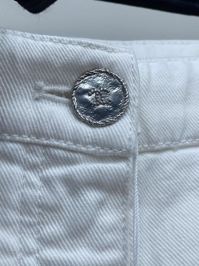 Chanel Chanel White Lace Denim Pants -2505 Size 33" - 3 Thumbnail
