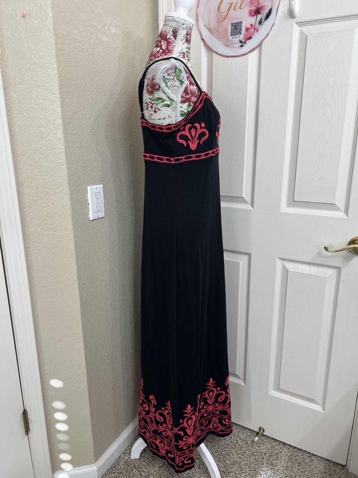 I.N.C INC International Concepts Black Maxi Embroidery dress Size L / US 10 / IT 46 - 2 Thumbnail
