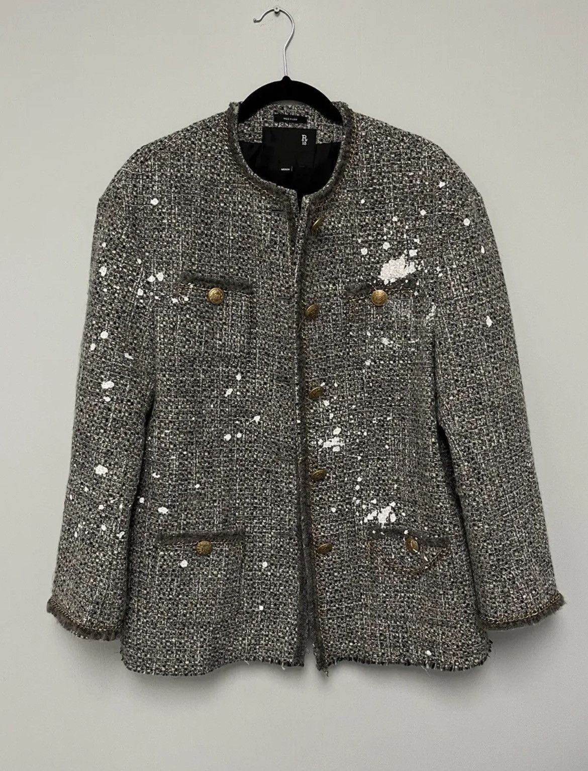 R13 Slouch Tweed Jacket. Medium Size US M / EU 48-50 / 2 - 3 Thumbnail