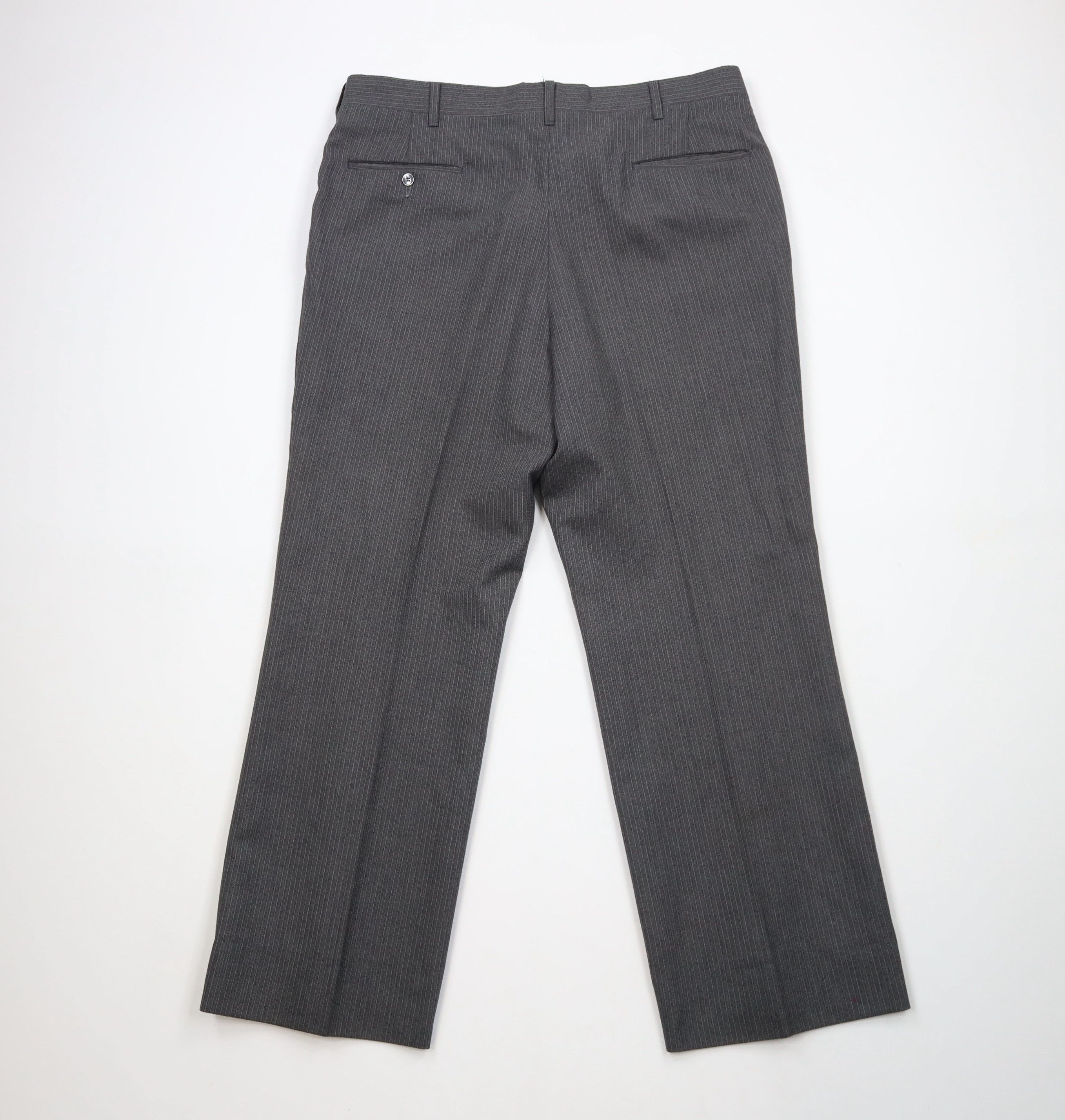 Vintage Vintage 70s Streetwear 3 Piece Wool Pinstriped Wedding Suit Size 44R - 19 Thumbnail
