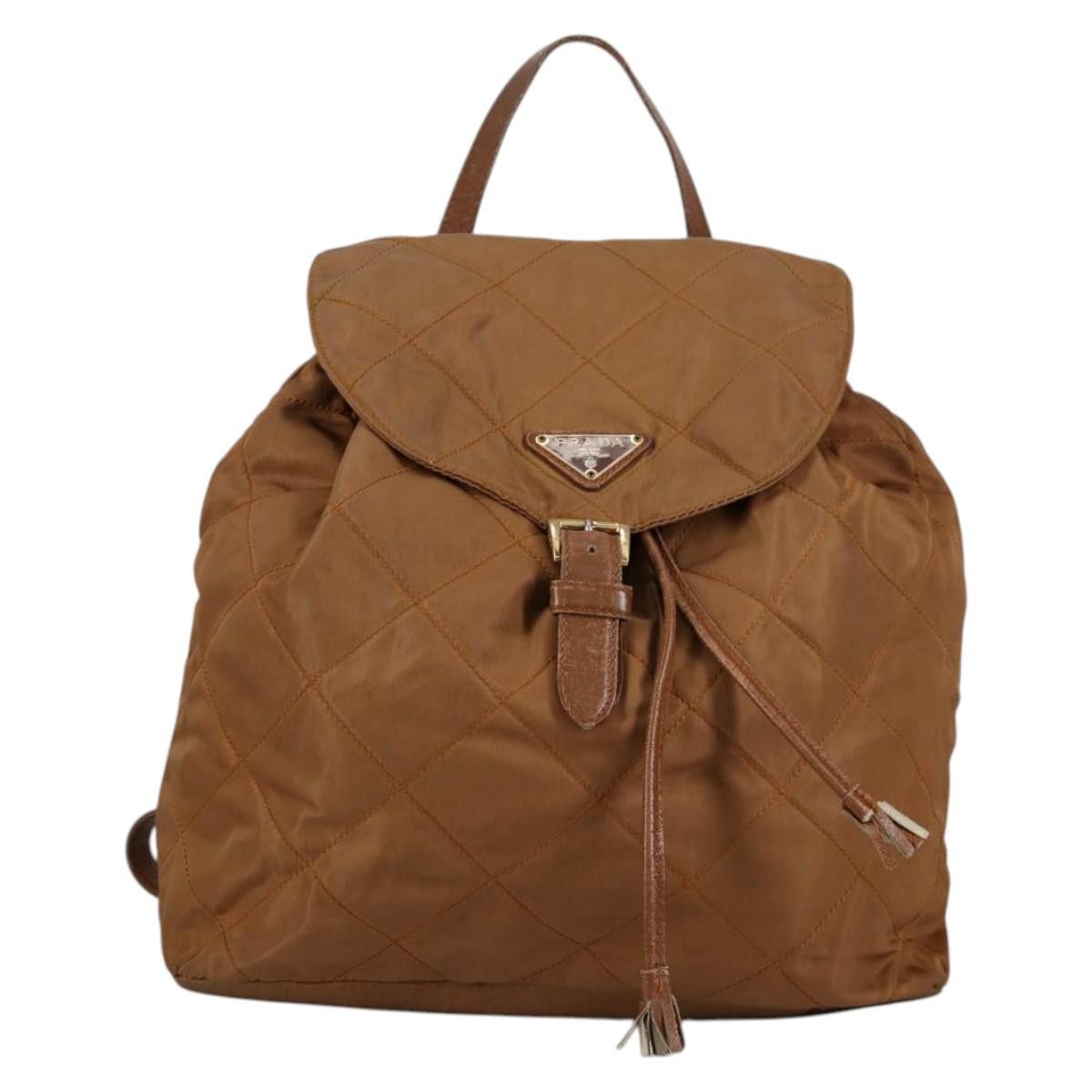 Prada PRADA Backpack Nylon Brown Gold Size ONE SIZE - 2 Thumbnail